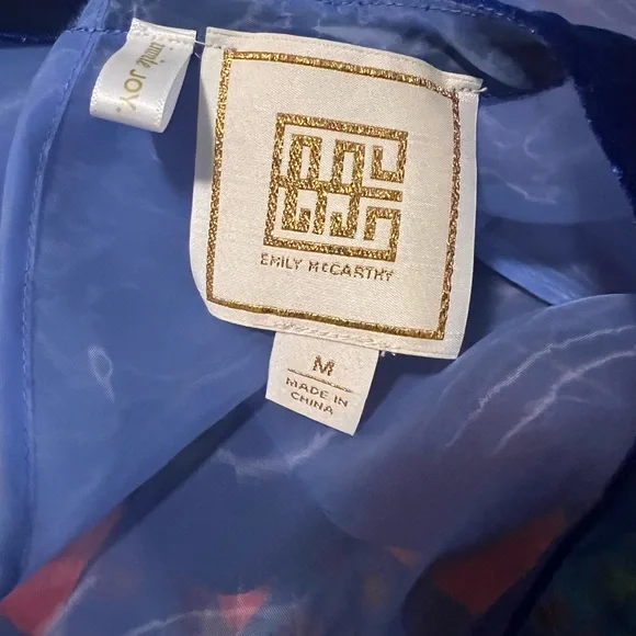 Sheer Blue Puff Sleeve Blouse - Picture 5 of 5